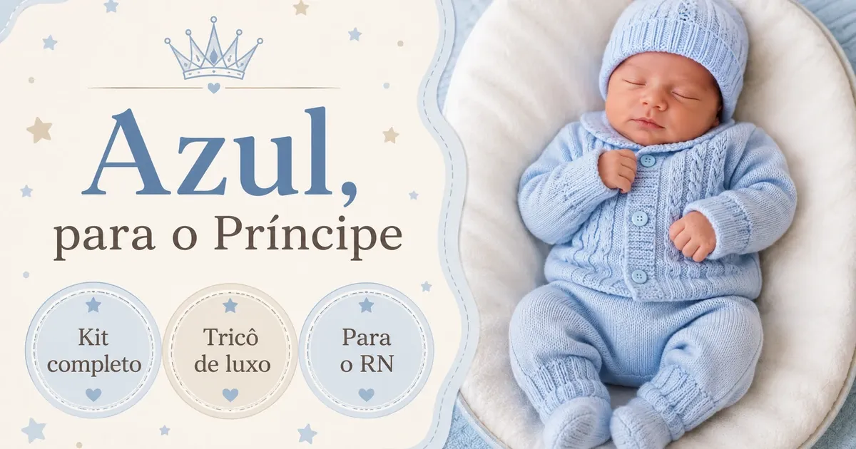 Saída de Maternidade Azul Menino: 2 Kits Luxo