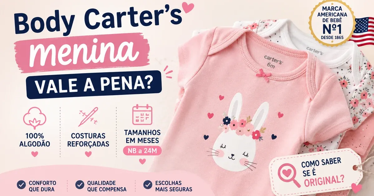 Body Carter’s Menina: Kits, Manga Longa e Tamanhos