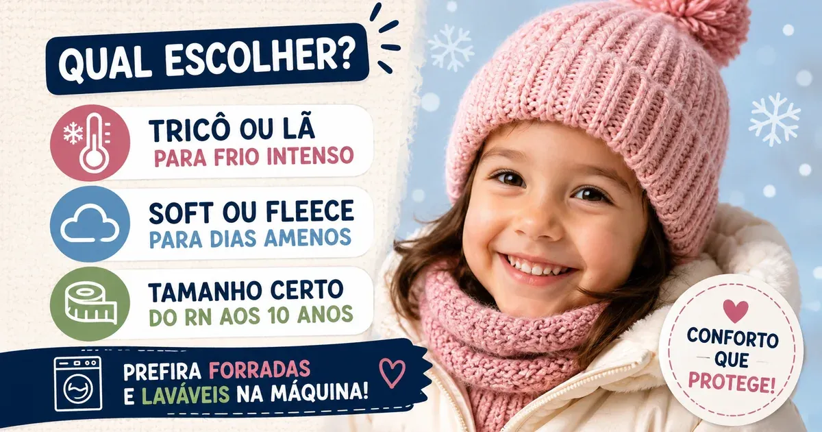 Gorro Infantil: Touca de Tricô, Lã ou Soft?