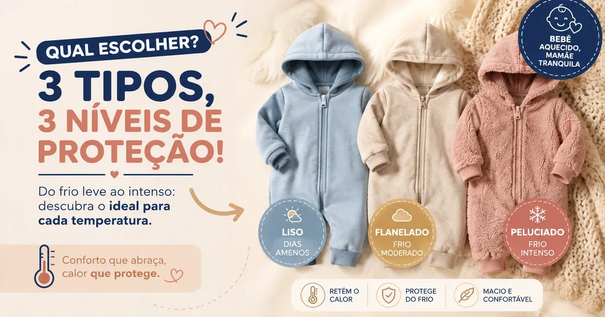 Macacão de Moletom para Bebê: Liso, Flanelado ou Peluciado?