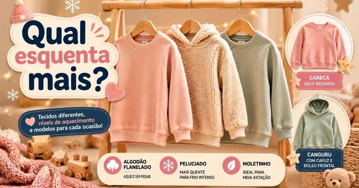 Moletom Infantil: Tecidos, Modelos e Como Escolher