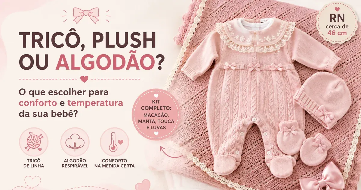 Saída de Maternidade Menina: Tricô, Plush ou Algodão?