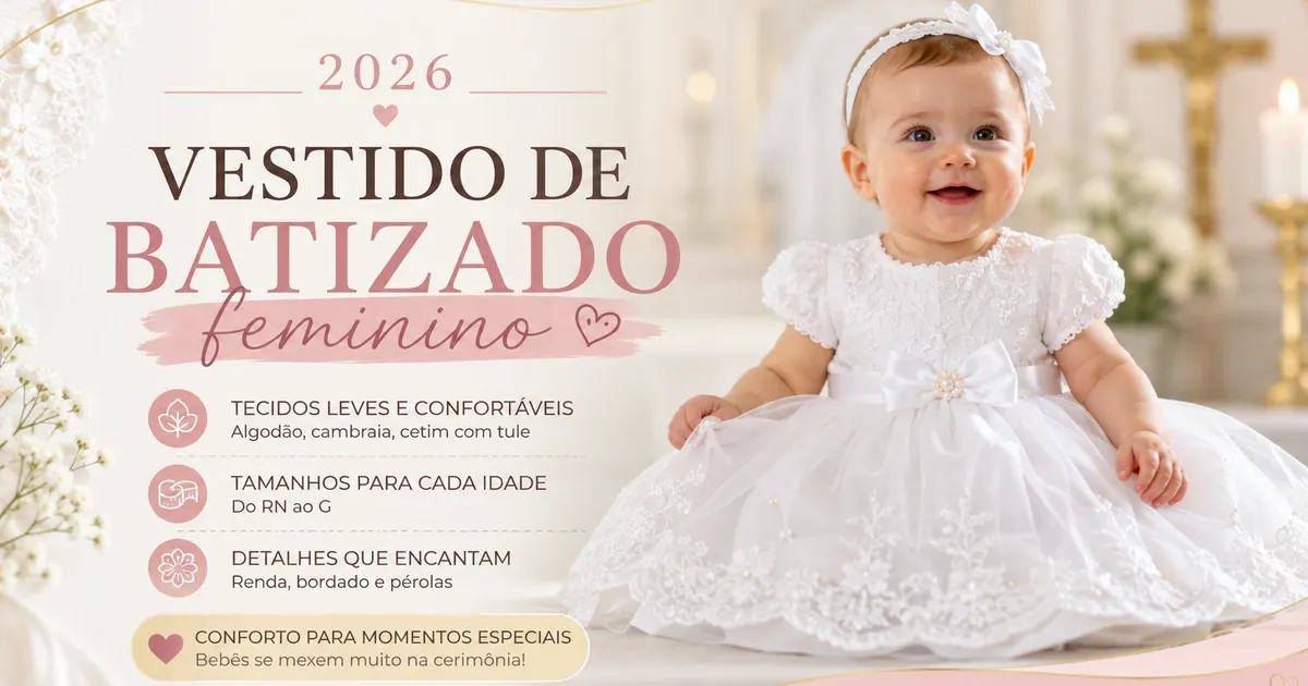 Vestido de Batizado Feminino: Modelos, Tecidos e Tamanhos