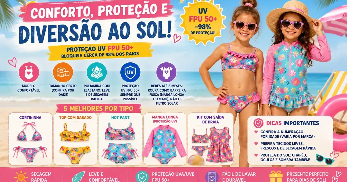 Biquíni Infantil: Melhores Modelos, Proteção UV e Como Escolher