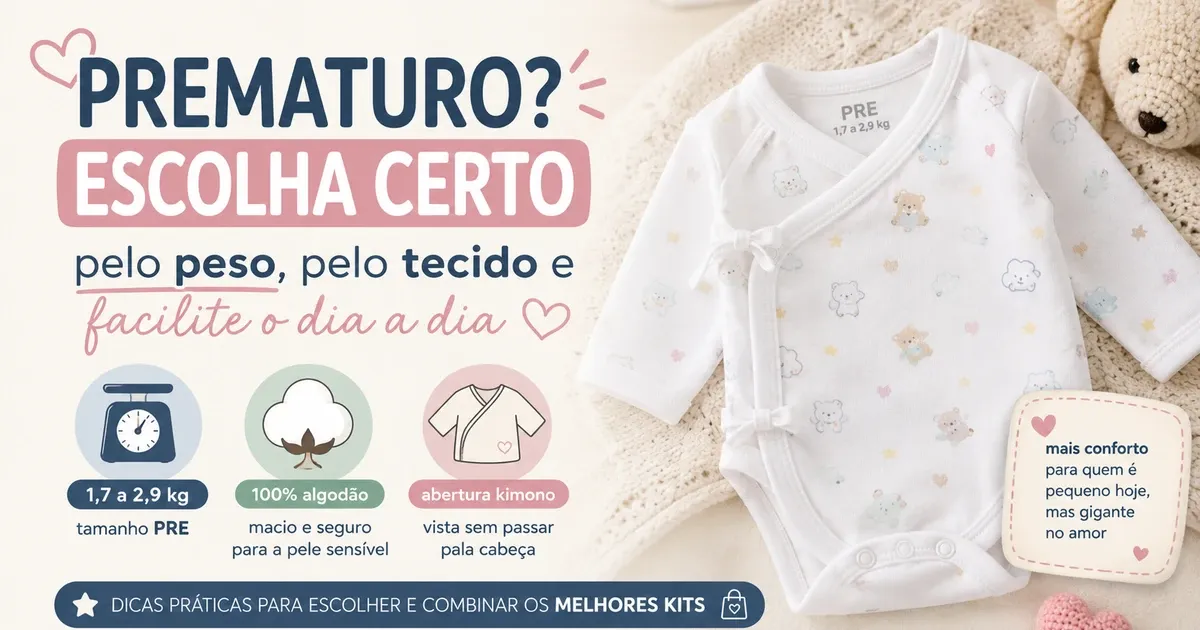 Body de Prematuro: Tamanho por Peso, Tecido e os Melhores Kits