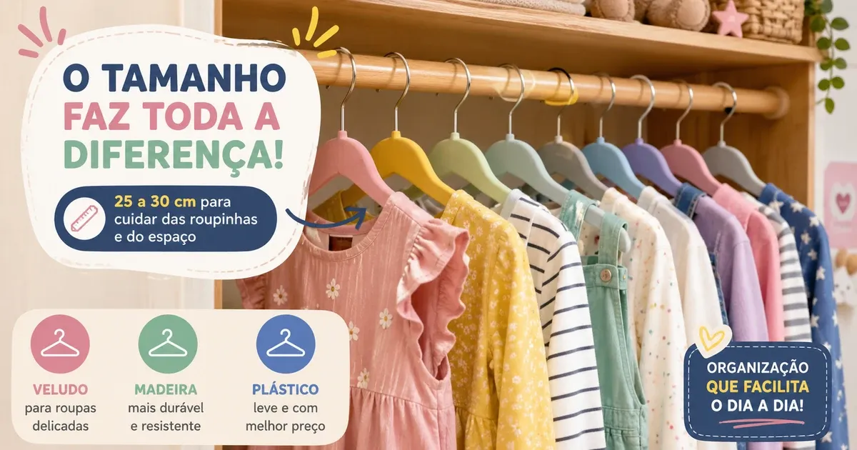 Cabide Infantil: Tamanho por Idade, Materiais e os Melhores Kits