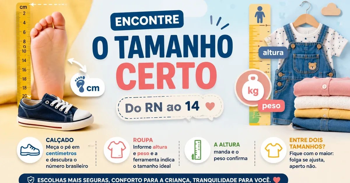 Calculadora de Tamanho Infantil: Calçado e Roupa