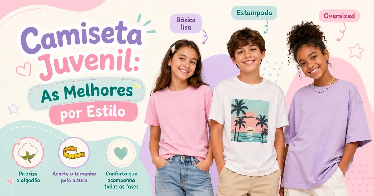 Camiseta Juvenil: As Melhores por Estilo (8 a 15 anos) e Como Escolher