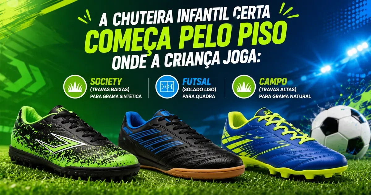 Chuteira Infantil: Society, Futsal ou Campo — As 4 Melhores e Como Escolher