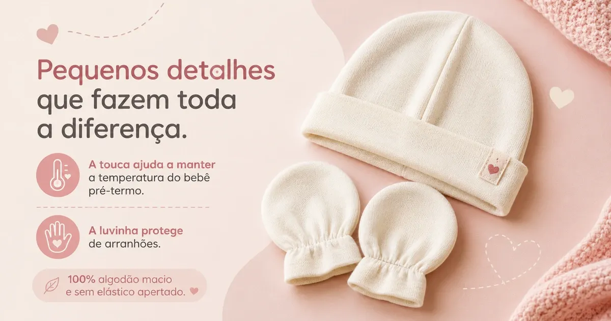Kit Touca e Luva de Prematuro: Por Que Usar, Tecido e os Melhores