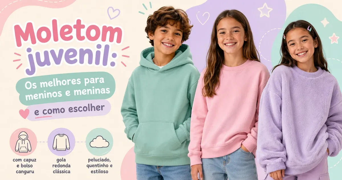 Moletom Juvenil: Os Melhores para Meninos e Meninas (8 a 15 anos) e Como Escolher