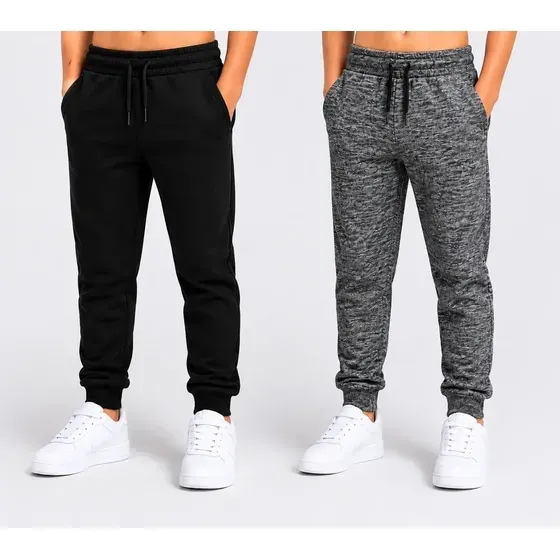 Kit 2 calças de moletom jogger flanelada infantil