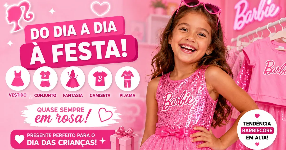 Roupa da Barbie Infantil: Vestido, Conjunto, Fantasia e Pijama