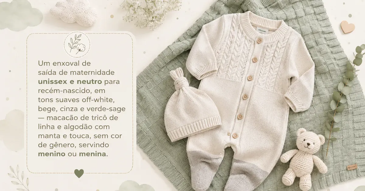 Saída de Maternidade Unissex: Neutra em Tons Suaves
