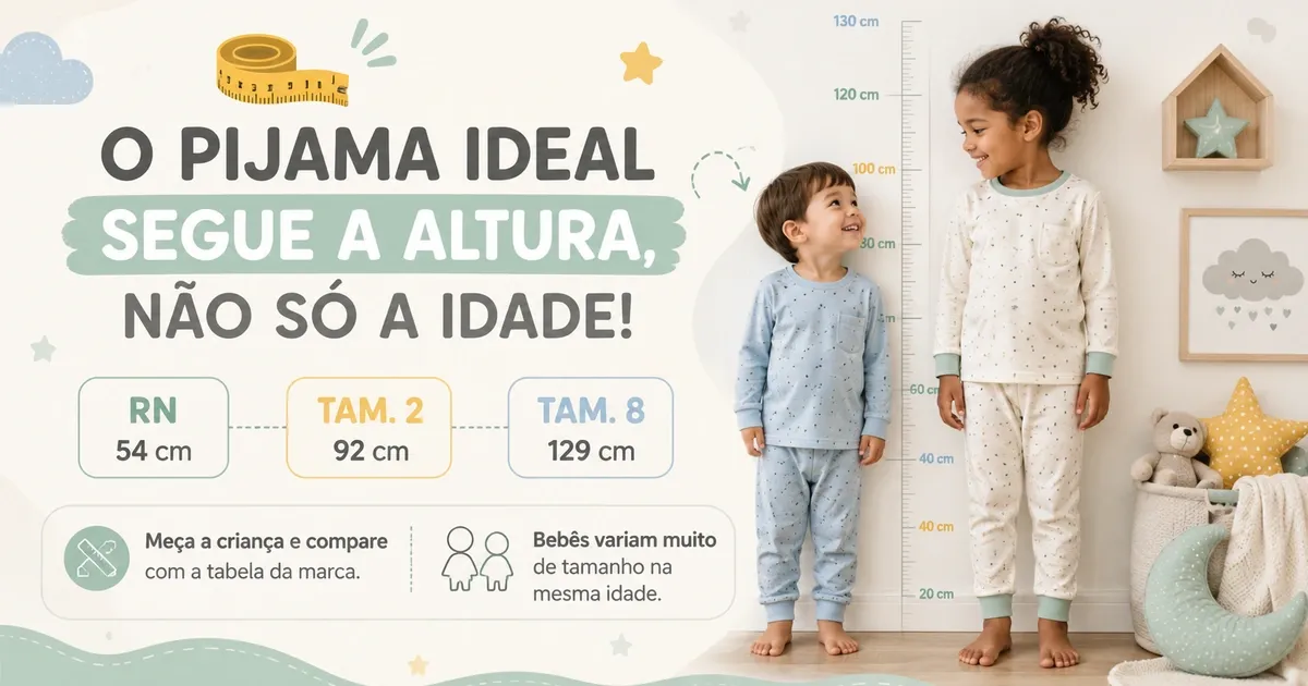 Tabela de Tamanho de Pijama Infantil: Idade e Altura