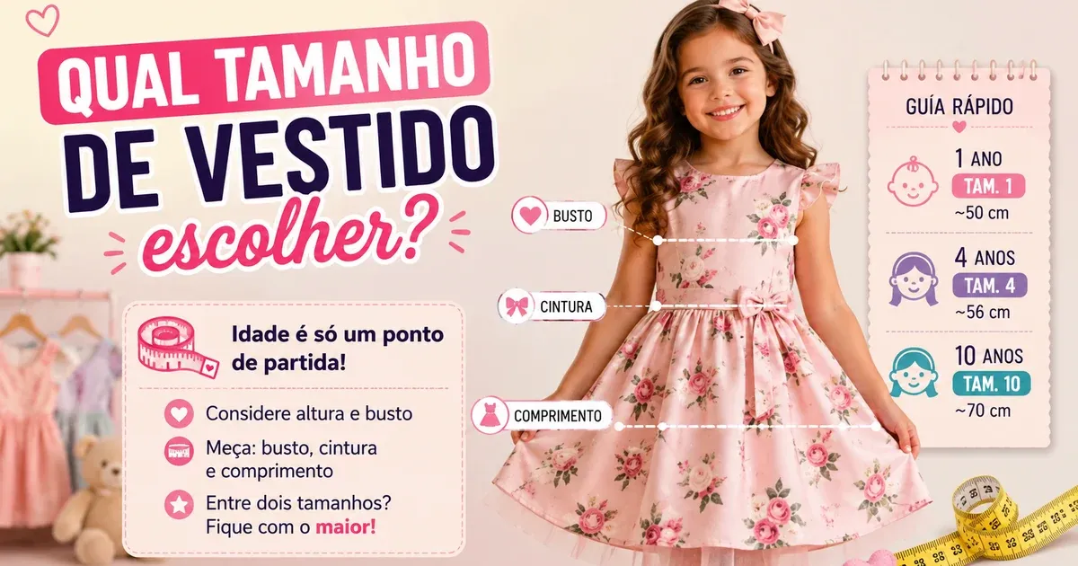 Tamanho de Vestido Infantil: Tabela por Idade e cm