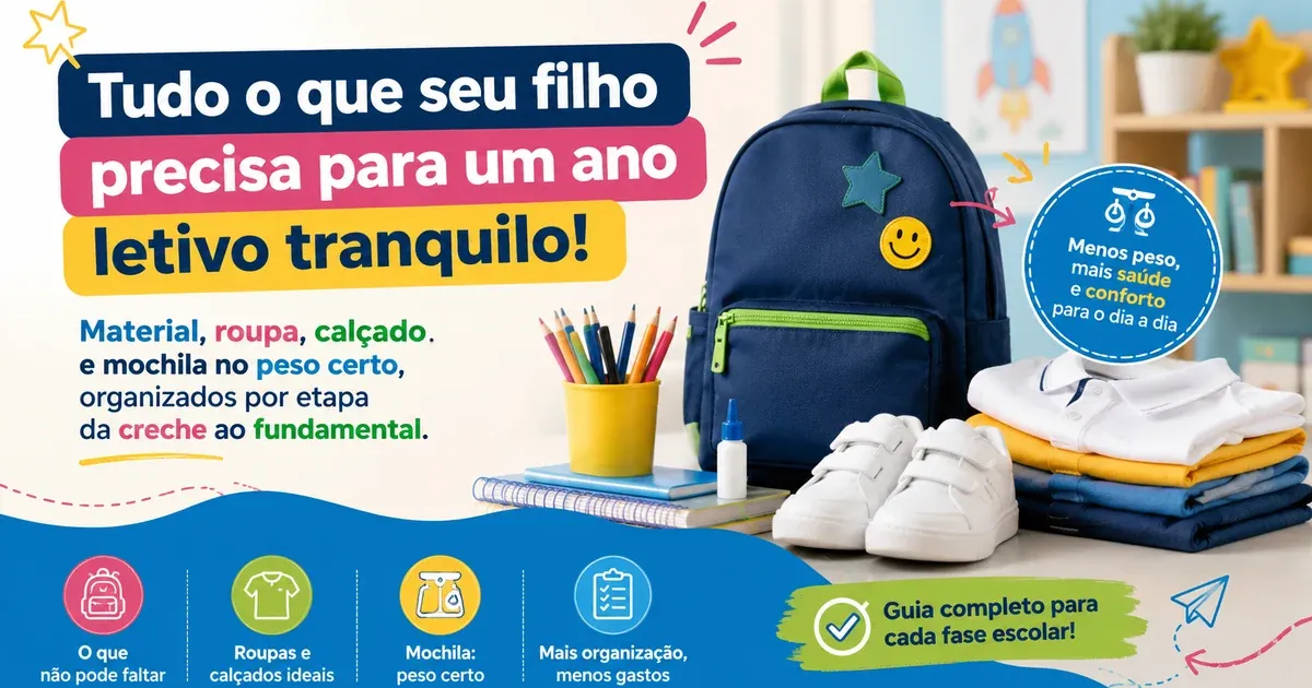 Volta às Aulas: Roupa, Calçado e Material por Idade