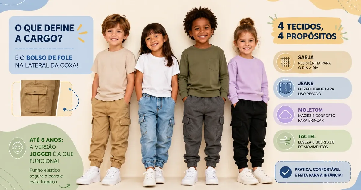 Calça Cargo Infantil: Sarja, Jeans ou Moletom e Quais Comprar
