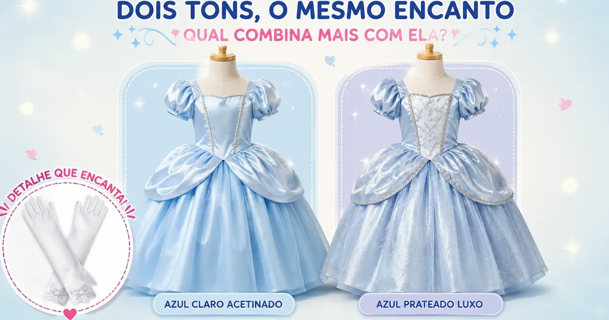 Fantasia da Cinderela Infantil: Tamanho e Modelos