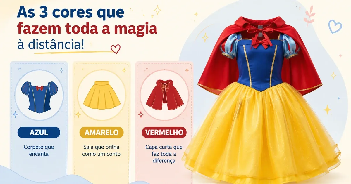 Fantasia de Branca de Neve Infantil: Tamanho e Modelos
