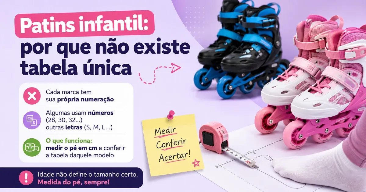 Numeração de Patins Infantil: por que Não Existe Tabela Única