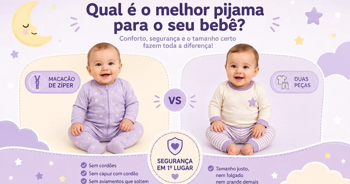 Pijama de Bebê: Macacão ou Duas Peças, Tamanho e os Melhores