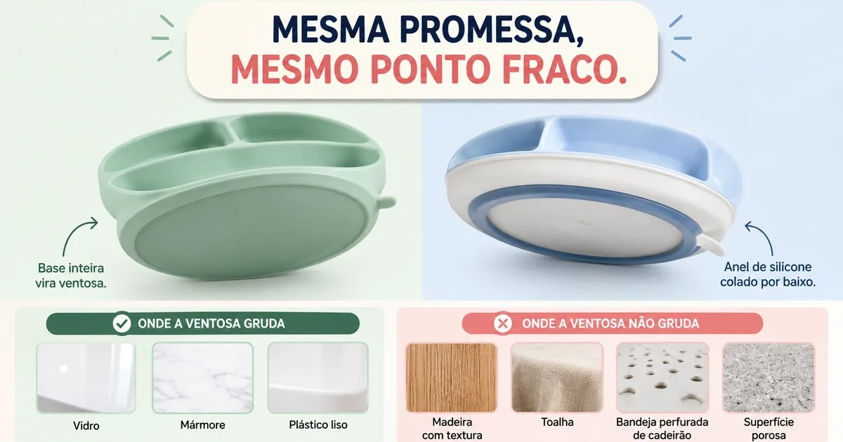Prato Infantil com Ventosa: Silicone ou Plástico?