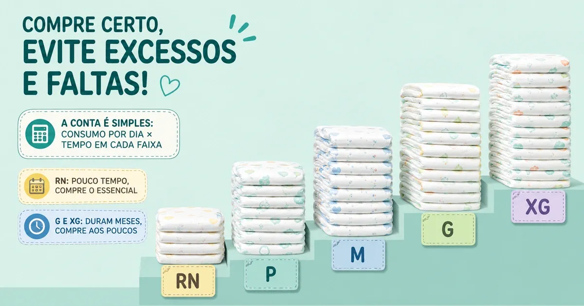 Quantas Fraldas Comprar por Tamanho: RN, P, M, G e XG