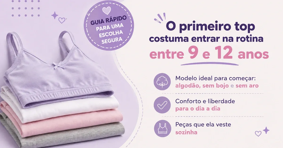 Primeiro Sutiã: Qual Idade, Qual Modelo e os Melhores Tops Infantojuvenis