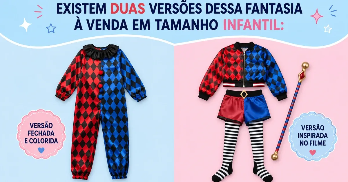 Fantasia da Arlequina Infantil: Qual Versão Comprar e o Que Vem no Kit
