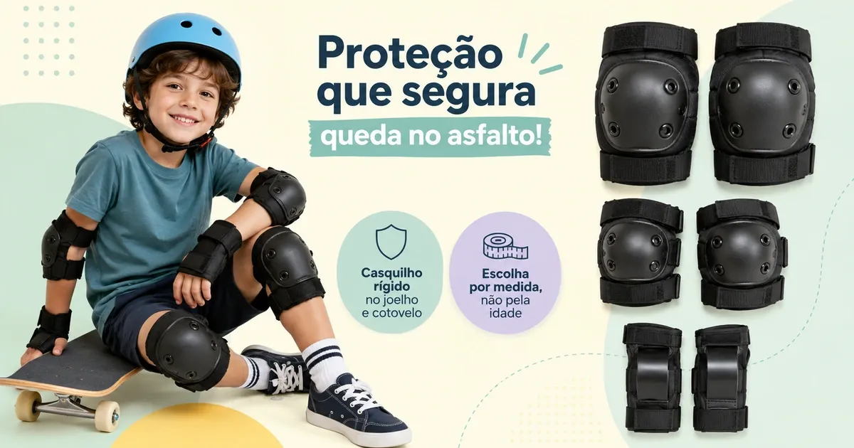 Kit de Proteção Infantil: Joelheira, Cotoveleira e Qual Tamanho Serve