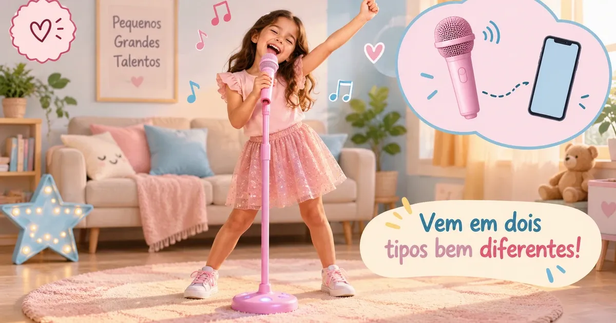 Microfone Infantil: Bluetooth ou com Pedestal