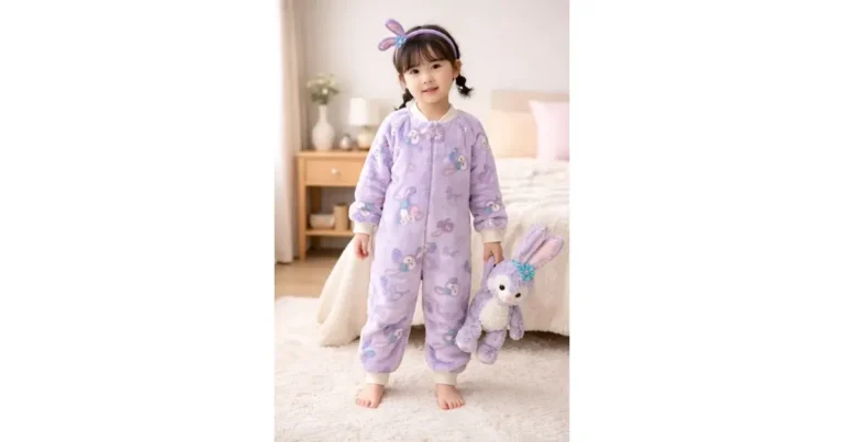 Pijama macacão infantil de soft estampado, peça única de manga e perna longas para o inverno