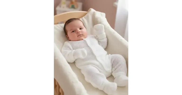 Macacão de tricô branco de saída de maternidade de inverno para bebê recém-nascido